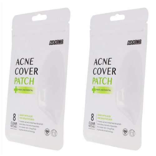 Avarelle Acne Cover Pimple Patch Frontline Essential 8 Oval Patches 2 Pack Perspective: back