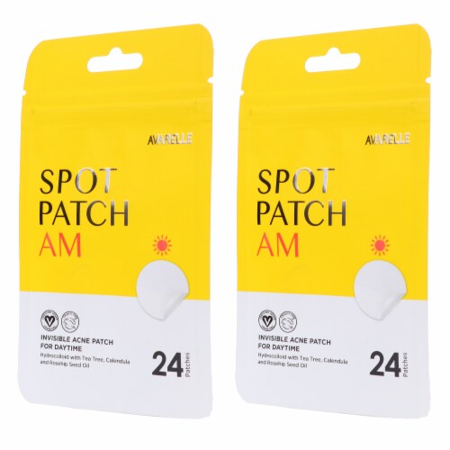 Avarelle Acne Spot Pimple Patch AM 24 Round Patches 2 Pack Perspective: back