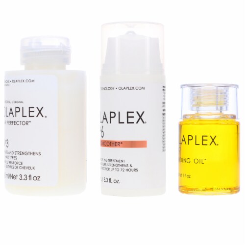 Olaplex No. 3 Hair Perfector 3.3 oz, No. 6 Bond Smoother Reparative Styling Creme 3.3 oz & No Perspective: back