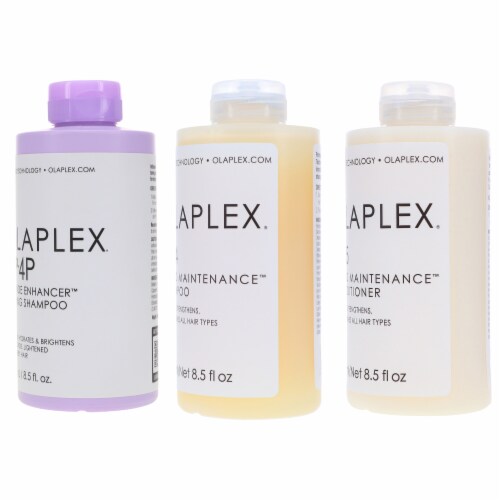 Olaplex No.4P Toning Shampoo, No.4 Bond Shampoo & No.5 Conditioner Combo Pack for Blonde Hair, 3 count / 8.5 oz Each - Fry's Food Stores Olaplex No.4P Toning Shampoo, No.4 Bond Shampoo & No.5 Conditioner Combo Pack for Blonde Hair, 3 count / 8.5 oz Each - Fry's Food Stores
