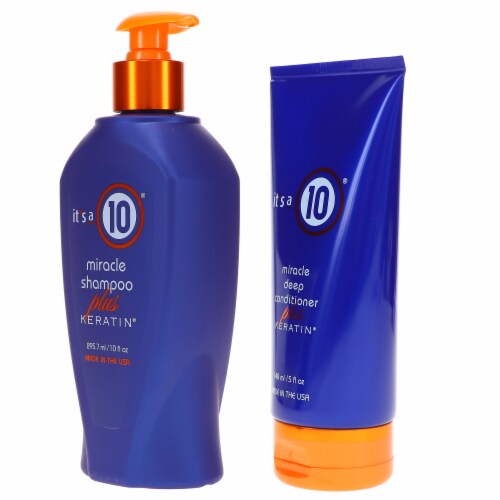 It's a 10 Miracle Shampoo Plus Keratin 10 oz & Miracle Deep Conditioner Plus Keratin 5 oz Com Perspective: back