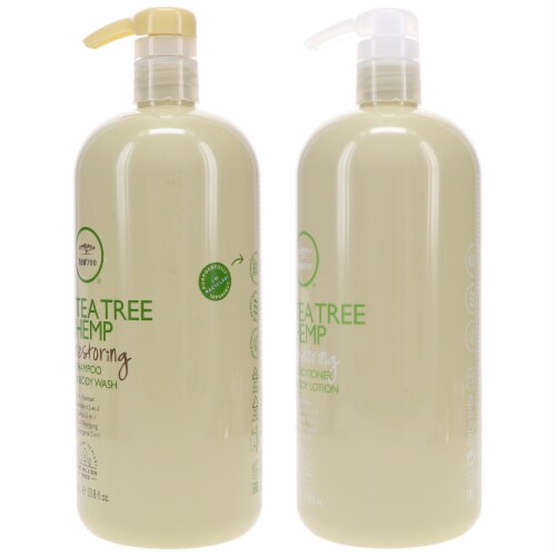 Paul Mitchell Tea Tree Hemp Restoring Shampoo & Body Wash 33.8 oz & Tea Tree Hemp Restoring C Perspective: back