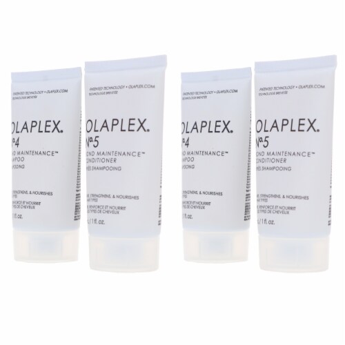Olaplex No.4 Bond Maintenance Shampoo 1 oz 2 Count & No.5 Conditioner 1 oz 2 Count Combo Pack Perspective: back