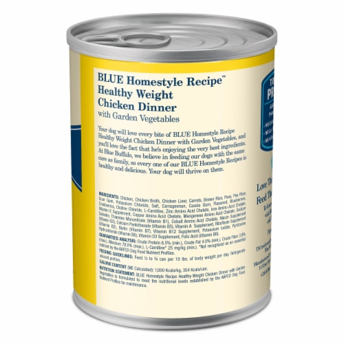 Blue Buffalo Homestyle Natural Adult Healthy Weight Wet Dog Food Beef & Garden Vegetables Perspective: back