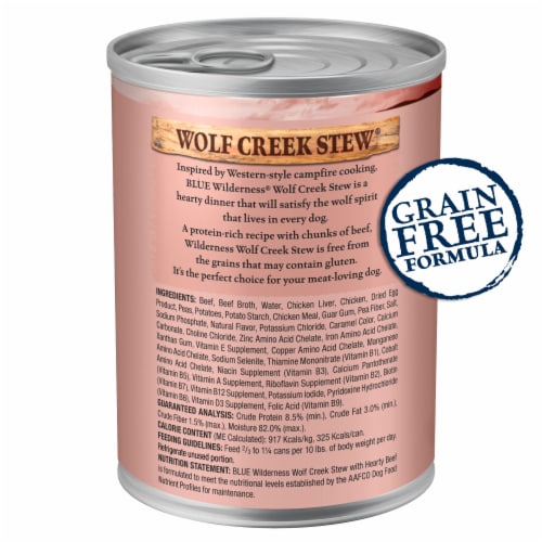 Blue Buffalo Wilderness High-Protein Adult Wolf Creek Stew Wet Dog Food Beef Perspective: back
