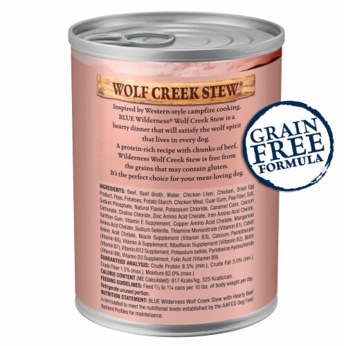 Blue Buffalo Wilderness High-Protein Adult Wolf Creek Stew Wet Dog Food Beef Perspective: back