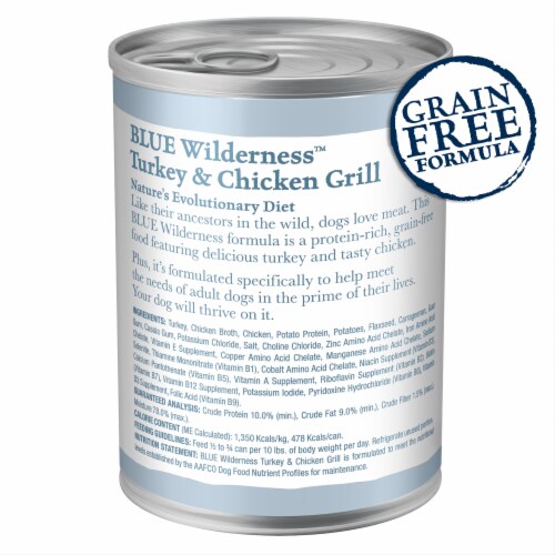 Blue Buffalo Wilderness High-Protein Adult Wet Dog Food Turkey & Chicken Grill Perspective: back