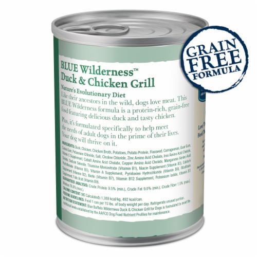 Blue Buffalo Wilderness High Protein Natural Duck & Chicken Grill Adult Wet Dog Food Perspective: back