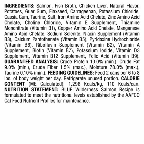 Blue Buffalo Wilderness Salmon Recipe Wet Cat Food Perspective: back