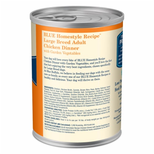 Blue Buffalo Homestyle Natural Adult Large Breed Wet Dog Food Chicken & Garden Vegetables Perspective: back