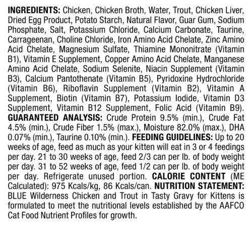Blue Wilderness Kitten Wild Delights Chicken & Trout Meaty Morsels Wet Cat Food Perspective: back