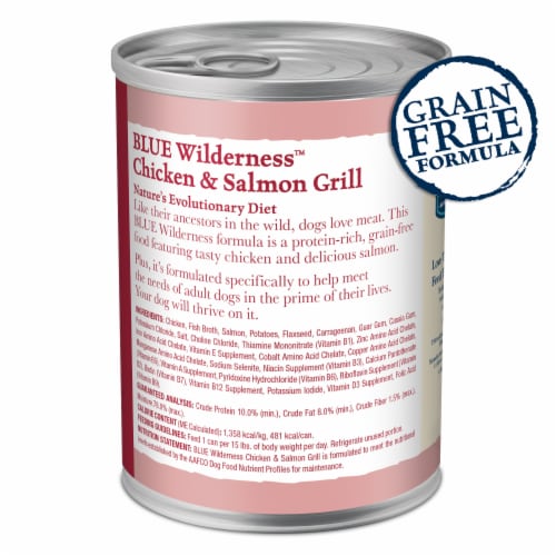 Blue Buffalo Wilderness High-Protein Adult Wet Dog Food Salmon & Chicken Grill Perspective: back