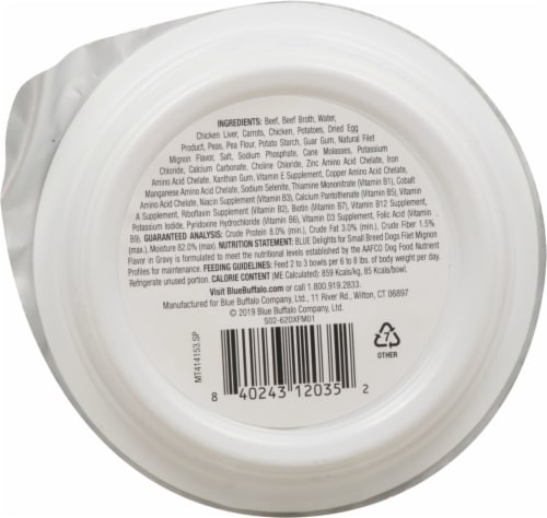 Blue Buffalo Delights Grain Free Filet Mignon Flavor Wet Dog Food Perspective: back