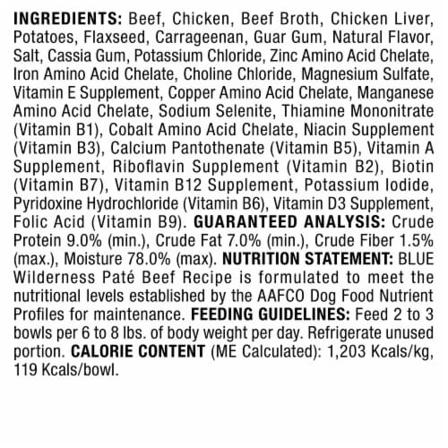 Blue Buffalo Wilderness Beef Grill Trail Trays Wet Dog Food Perspective: back