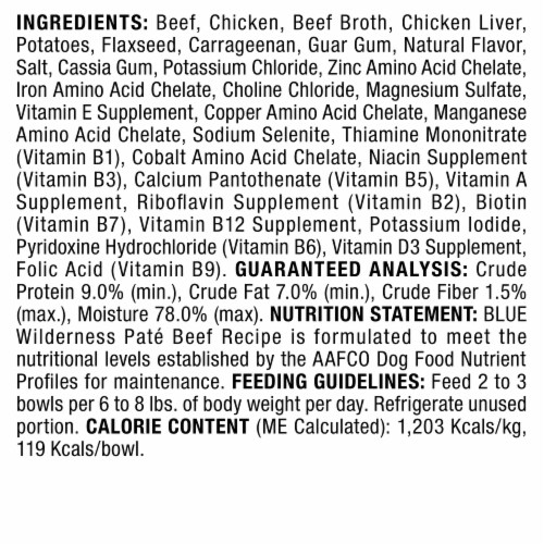 Blue Buffalo Wilderness Beef Grill Trail Trays Wet Dog Food Perspective: back
