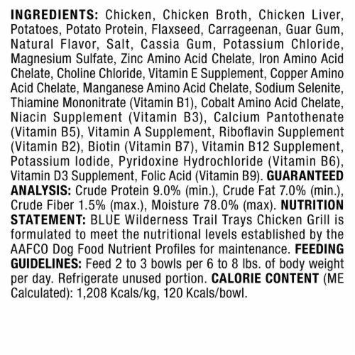 Blue Wilderness Chicken Grill Trail Trays Wet Dog Food Perspective: back