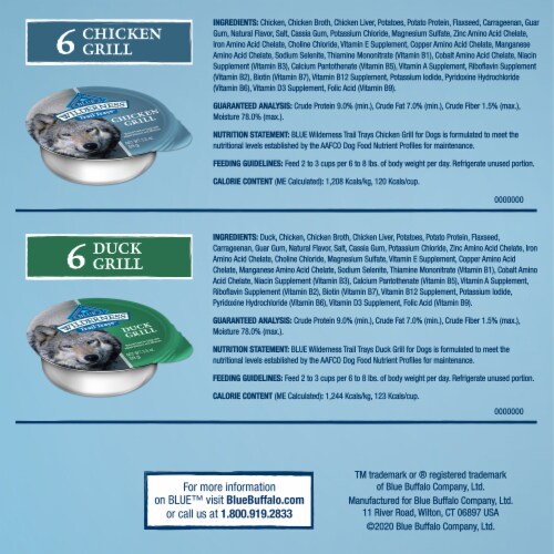 Blue Wilderness Duck and Chicken Wet Dog Food Variety Pack 12