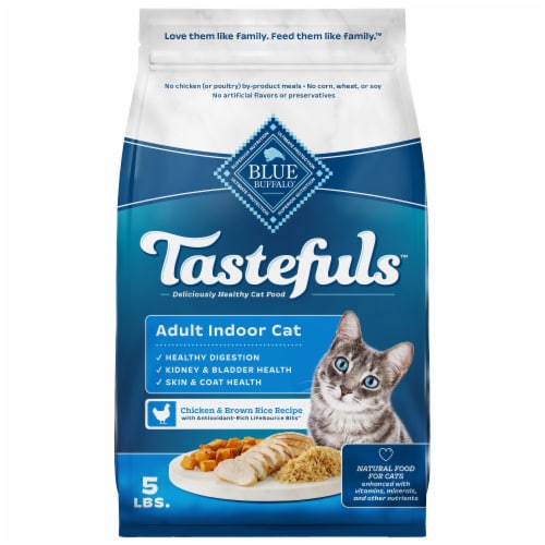 Blue Buffalo Tastefuls Natural Chicken & Brown Rice Recipe Indoor Adult Dry Cat Food Perspective: back