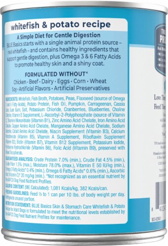 Blue Buffalo® Basics™ Skin & Stomach Care Whitefish & Potato Wet Adult Dog Food Perspective: back