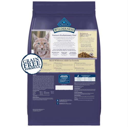 Blue Buffalo Wilderness High-Protein Grain-Free Adult Dry Cat Food Chicken Perspective: back