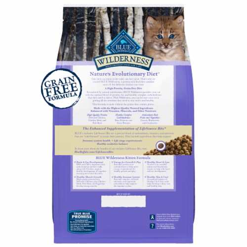 Blue Buffalo Wilderness Kitten High-Protein Grain-Free Dry Cat Food Chicken Perspective: back