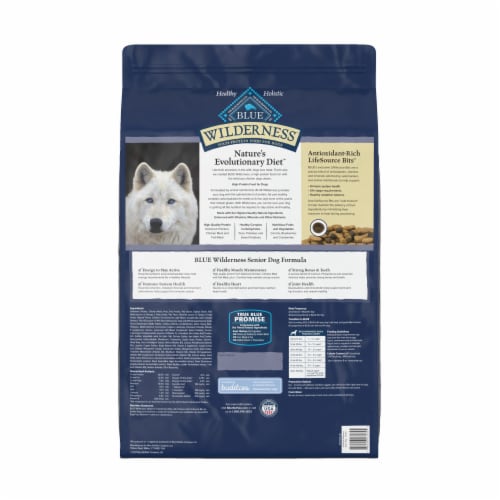 Blue Buffalo Wilderness High Protein Natural Chicken Senior Dry Dog Food Perspective: back