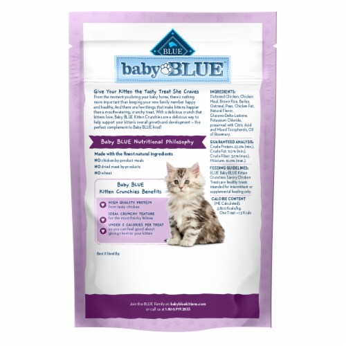 Blue Buffalo Baby Blue Kitten Crunchies with Savory Chicken Natural Kitten Treats Perspective: back