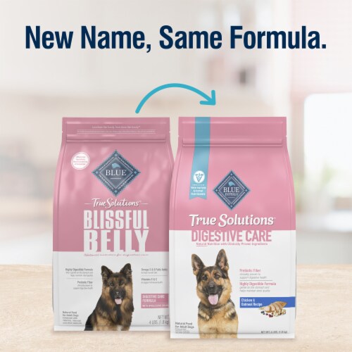 Blue Buffalo True Solutions Blissful Belly Natural Chicken Digestive Care Adult Dry Dog Food Perspective: back