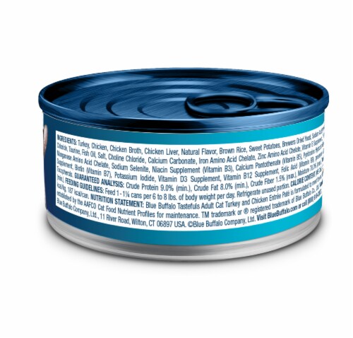 Blue Buffalo Tastefuls Natural Adult Pate Wet Cat Food Turkey & Chicken Perspective: back