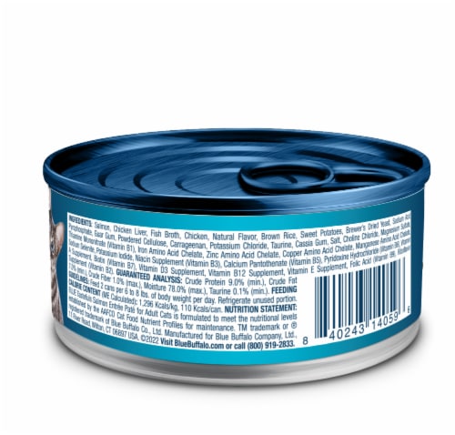 Blue Buffalo Tastefuls Natural Salmon Entrée Pate Wet Cat Food Perspective: back