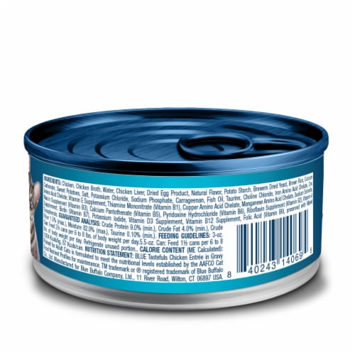 Blue Buffalo Tastefuls Natural Chicken Entrée in Gravy Flaked Wet Cat Food Perspective: back