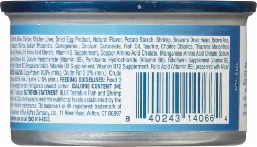Blue Buffalo Tastefuls™ Flaked Fish and Shrimp in Gravy Wet Cat Food Perspective: back