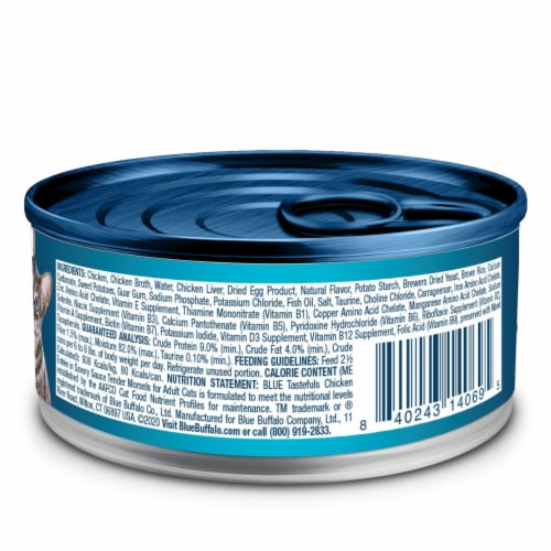 Blue Buffalo Tastefuls Natural Tender Morsels Chicken Entrée in Savory Sauce Wet Cat Food Perspective: back