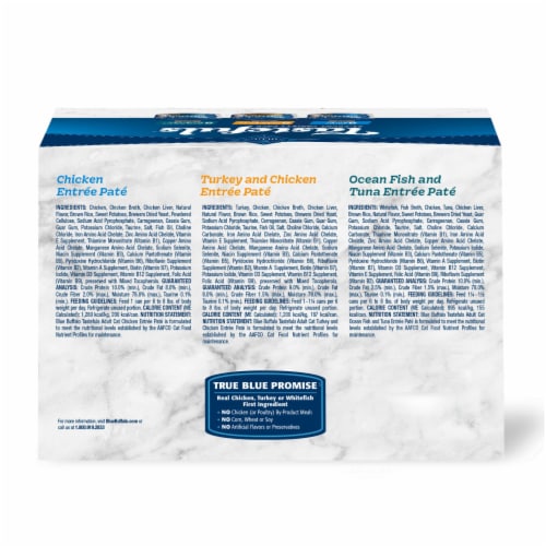 Blue Buffalo Tastefuls Wet Cat Food Pate Variety Pack 5.5 oz Cans, 12 Count Perspective: back