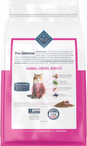 Blue Buffalo True Solutions Hairball Control Natural Adult Dry Cat Food Perspective: back