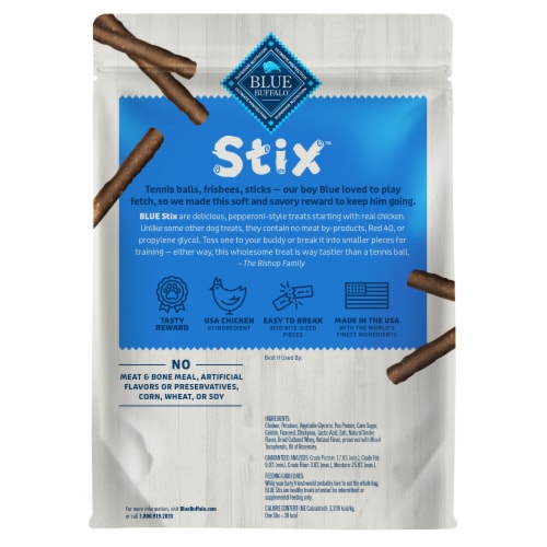 Blue Buffalo Stix Natural Soft Moist Chicken Dog Treats Perspective: back