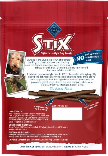 Blue Buffalo™ Stix™ Beef Recipe Pepperoni-Style Dog Treats Perspective: back