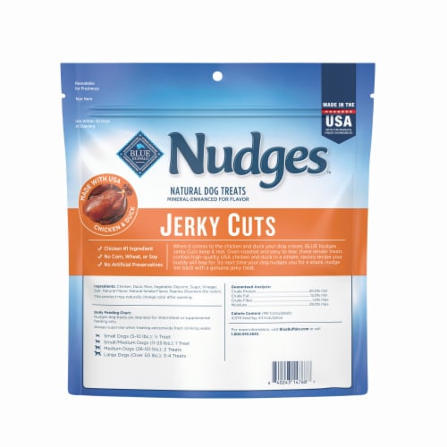 Blue Buffalo Nudges Jerky Cuts Natural Dog Treats Chicken & Duck Perspective: back