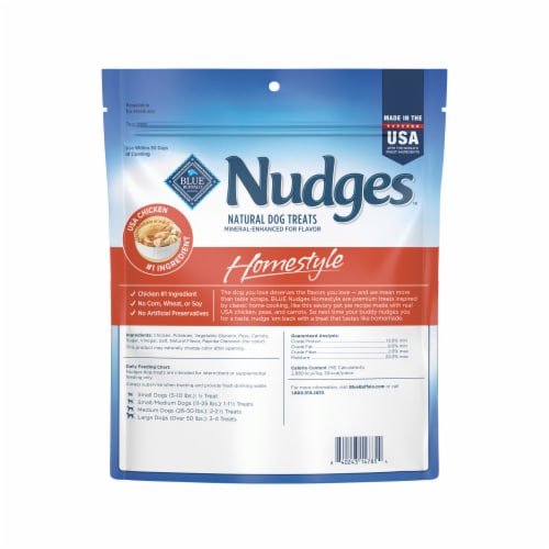 Blue Buffalo Nudges Homestyle Natural Dog Treats Chicken Peas, and Carrots Perspective: back