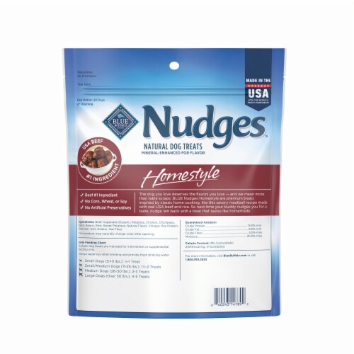 Blue Buffalo Nudges Homestyle Natural Dog Treats Beef Perspective: back