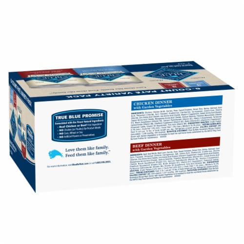 Blue Buffalo Homestyle Natural Adult Wet Dog Food Variety Pack Chicken & Beef Dinner Perspective: back