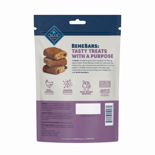 Blue™ Buffalo Bene Bars with Chicken & Mixed Berries 9 oz Bag Perspective: back