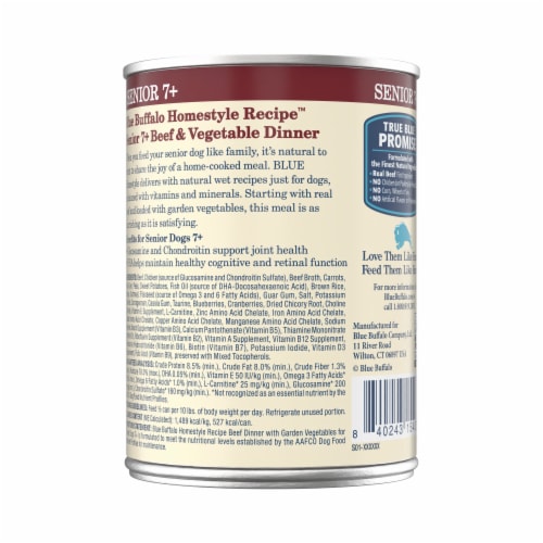 Blue Buffalo™ Homestyle Recipe™ Natural Senior Beef & Vegetable Wet Dog Food Perspective: back
