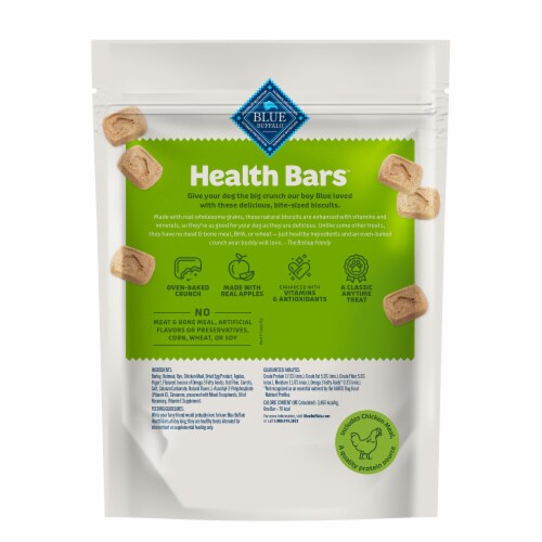 Blue Buffalo Health Bars Mini Crunchy Dog Biscuits, Apples & Yogurt, 16 oz Bag Perspective: back