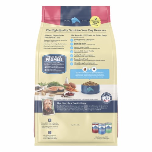 Blue Buffalo Life Protection Formula Adult Dry Dog Food, Salmon & Brown Rice Recipe, 5-lb. Bag Perspective: back