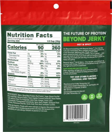 Beyond Meat® Plant-Based Jerky Hot & Spicy Perspective: back