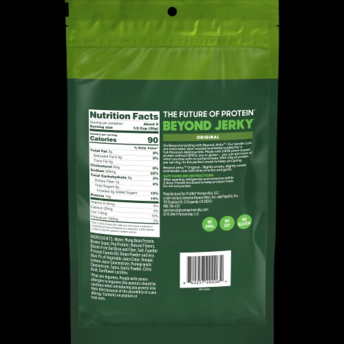 Beyond Meat Original Vegetable Jerky Perspective: back