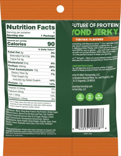 Beyond Meat® Teriyaki Plant Based Jerky Perspective: back