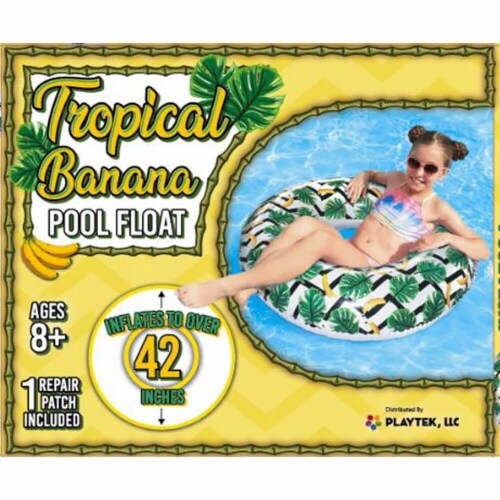 Playtek Print Tube Inflatable Pool Float - Tropical Banana Perspective: back