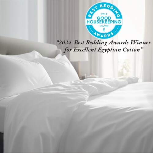 California Design Den Certified Luxury Egyptian Cotton Sheet Set, Cool Sateen Weave - Full Perspective: back